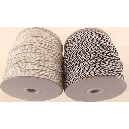 1.5 mm Polyester Three Twisted Rope Colored Black white/gray white for Sofa Cushion Bag Decorative Accessories Gift Packing DIY