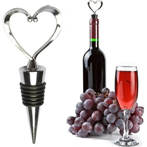 Heart Shaped Red Wine Champagne Wine Bottle Stopper Valentines Wedding Gifts Set Wine Stopper Bar Accessories Home Bars