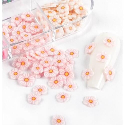 Spring Daisy Nail Art Decorations Polymer Clay Slices 3D Small Flower Cherry Blossoms Japan Korean Manicure Nail Art Accessories