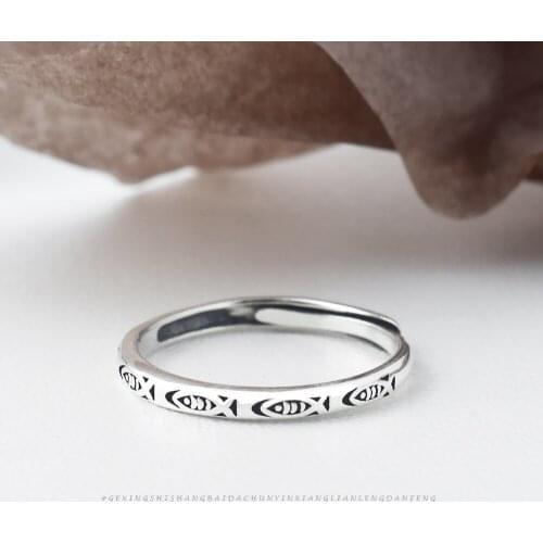 Fish Vintage Adjustable Ring Matching Rings Anillos Mujer Silver Ringen Fashion Jewelry Accessories Birthday Gift Lgbt