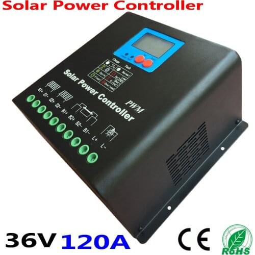 36V PV Solar Panel Battery Charger LCD Display, 120A Solar Charge Controller 36V Battery Regulator use home solar system