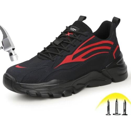 Safety Work Shoes sneakers for Men Steel toe Anti-smashing Lightweight Soft and Comfortable Wear-resistant Protective Work Boots