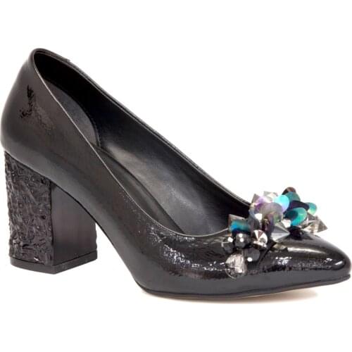 Gedikpasalı Shp 8685 Black 2021 Summer Ladies Shoes Stiletto Beads Accessories Transparent Heels Evening Party Wedding Elegant Pumps