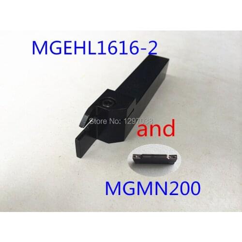 1PCS MGEHL1616-2 External Grooving Turning Lathe Tool Holder and MGMN200 LDA Carbide Grooving Inserts