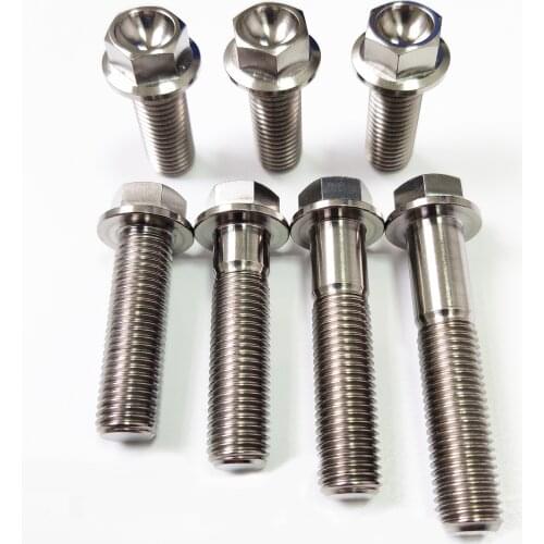 1pcs M10*1.25mm titanium alloy screw bolt flange head bolts motorcycle electric car modification screws repair Ti tool nail