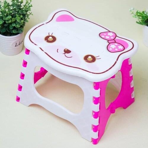 2021 Portable Plastic Folding Stool Multi Purpose Cartoon Childrens Stool Stepstool Outdoor Hiking Fishing Foldable Stool Chair