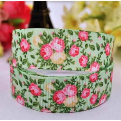 22mm 25mm 38mm 75mm Flowers Cartoon Printed grosgrain ribbon party decoration sewing supplies 10 Yards X-00226
