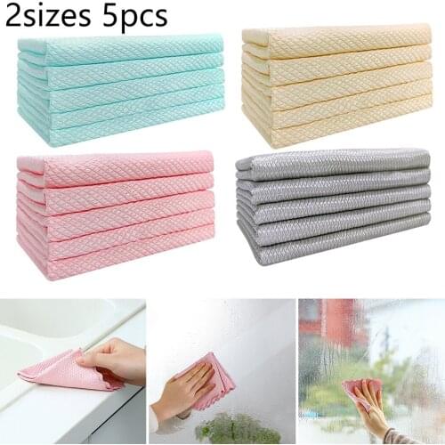 5Pcs 30cm*40cm Fish Scale Cloth Scale Microfiber Polishing Cleaning Cloth Kitchen *100% Brand New And High Quality