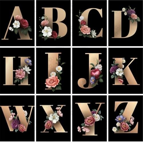 5D Diy Diamond Painting Cartoon Letter Full Square Round Diamond Embroidery Text Mosaic Cross Stitch Flower Word Home Decor Gift