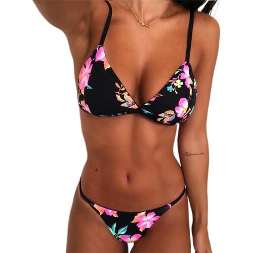 6 Styles Newest Arrival Women Split Bikini Sling Bra Snakeskin Floral Briefs Low Waist Beach Pool Party Bathing Suit Outfits