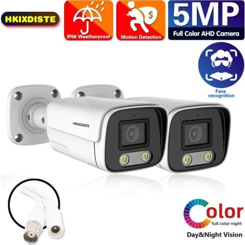 H.265 CCTV AHD Analog Dome Camera 5MP Full Color Night Vision Outdoor Indoor IP66 Waterproof Home Office CCTV Security Camera HD