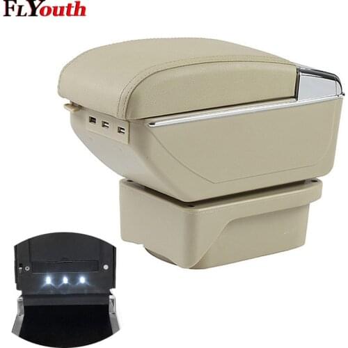 Car Armrest Box For Toyota Verso 2010-2016 USB Charging LED Light Arm Rest Rotatable Centre Console Storage Box Styling