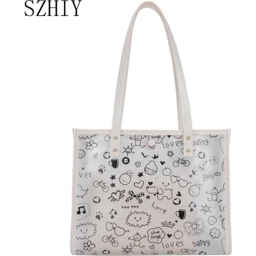 Designer Tote Beach Bags Women Transparent Shoulder Torby Na Zakupy Anime Verano Travel Composite PVC Bolso Grande Mujer New