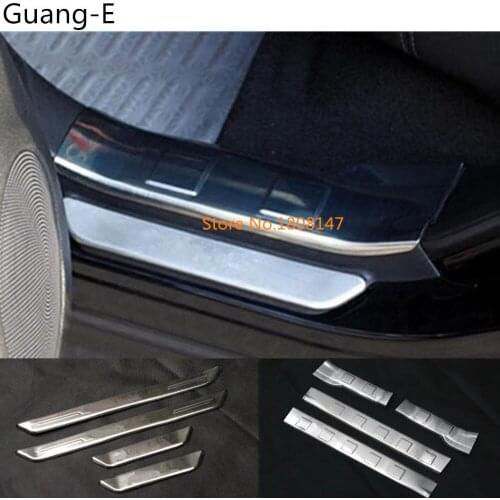 For Nissan X-Trail Xtrail T32 Rogue 2008 2009 2010 2011 2012 2013 Car Back Inner+Outside Rear Bumper Trim Plate Trunk Pedal