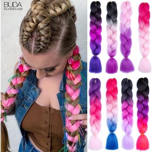 Jumbo Braids Hair Expression Akanekalon Synthetic Hair Twist Afro Braid Attachment Wholesale Crochet Box Braiding Hair Extension