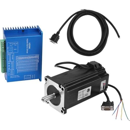 1 Set HSS86 Speed Stepper Drive Set Hybrid Servo Driver + NEMA34 Closed-Loop High Speed Stepper Servo Motor 12N.M 0~3000RPM