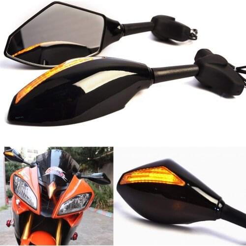 Motorcycle Carbon LED Turn Signals Integrated Rearview Mirrors For Suzuki GSXR SV650S SV650 Hayabusa Bandit For Honda CBR954RR