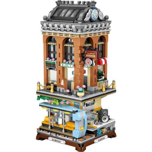 LOZ 1753PCS 1031 New Subway Shanghai Station Mini Puzzle Assembled Building Blocks Toys For Children Kids Gift