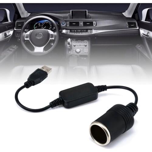 Mayitr 1pc 5V 2A USB To 12V 8W Cigarette Lighter Socket USB Male to Female Cigarette Lighter Adapter Converter FOR Car