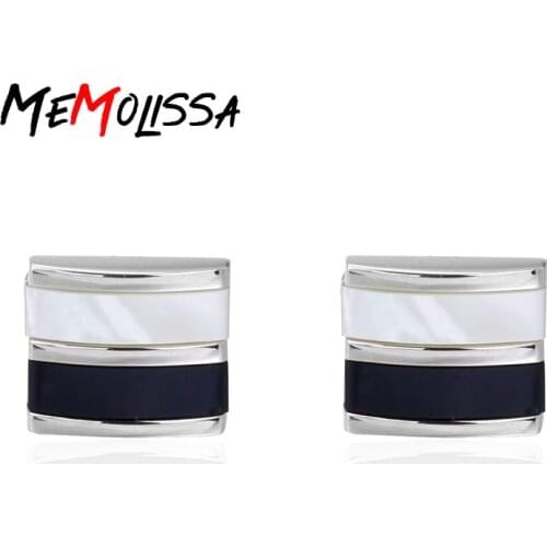MeMolissa Luxury shirt cufflinks for mens Brand cuff button Black Matches With White cuff links High Quality abotoaduras Jewelry