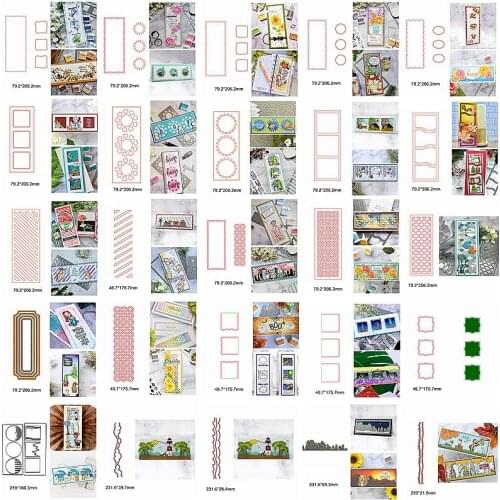 Metal Cutting Dies Square Round Flower Stripe Hollowed Geometric Shape Make Cards Hot Stencils Scrapbook Craft New Die Cut Hot