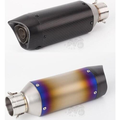 Motorcycle modified exhaust pipe muffler 51mm universal oval carbon fiber exhaust pipe Z900 ZX6R R25 GSX250R