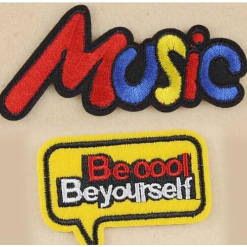 Novelty Music Embroidery Clothes Patch For Clothing Iron On Patch Punk Motif Applique DIY Accessory