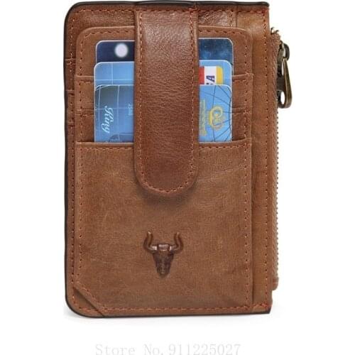 Xiaomi Fashion Genuine Leather Wallet Double Zipper Buckle Bag Card Holder Casual Multiple Card Slots Coin Purse