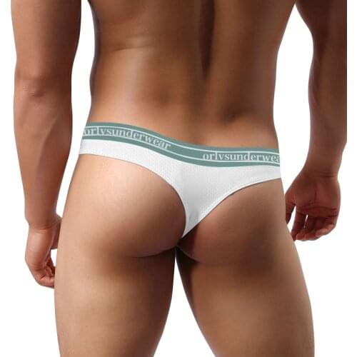 ORLVS Low Waist Sexy Men Jockstrap Gay Underwear Man Thongs Breathable Mesh Mens Underpants Cotton Belt Cueca Sissy Jockstraps E