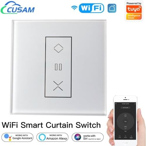 Electric Motorized Curtain Roller Shutter Switch Tuya Smart App Remote Control Works with Alexa Google Home Siri Voice Commands