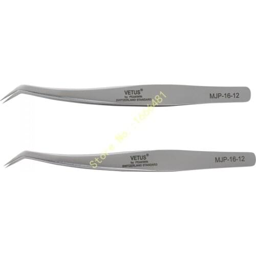 2pcs/lot VETUS MJP-16-12 Eyelashes Extension Tweezers Switzerland Standard Free Shipping