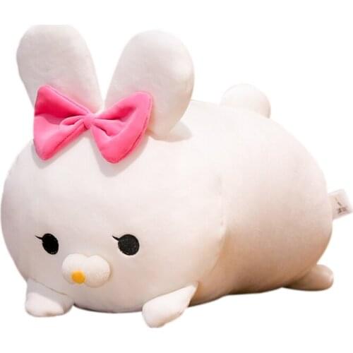 Plush toy little white rabbit doll feather cotton sleeping pillow girls birthday gift