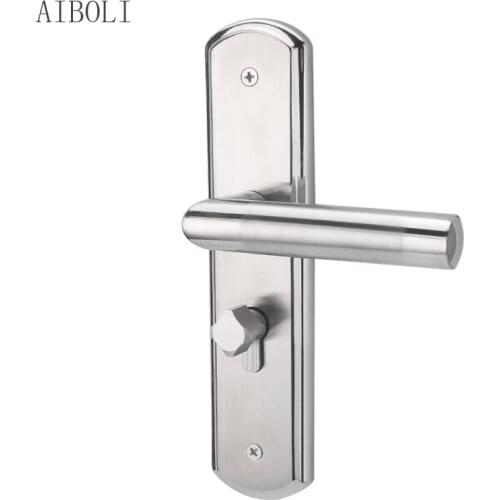 Stainless Steel Complete Set of Locks, Indoor, Modern Bedroom, Solid Wood Set Engineering, Universal Household Handle Door Locks