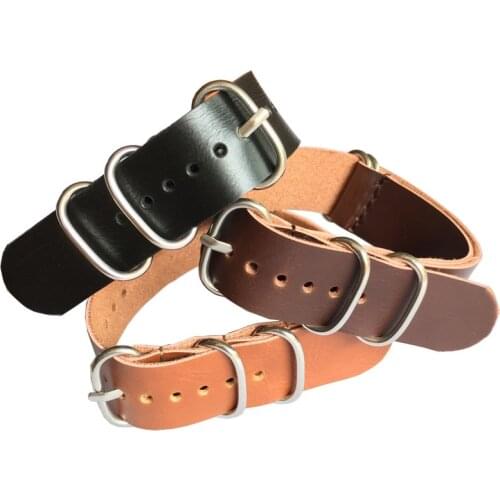 Buy 2 Get 10% OFF) Nato black Brown Ring Buckle 18mm 20mm 22mm Watchbands Men Women Casual Watches Strap Wristwatch Band zulu