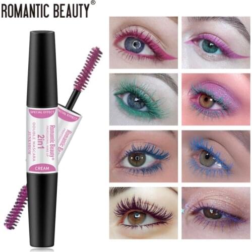 Romantic Beauty Double-headed Mascara Thick Curling Long Without Smudging Waterproof Long Lasting Brush Mascara Makeup TSLM2