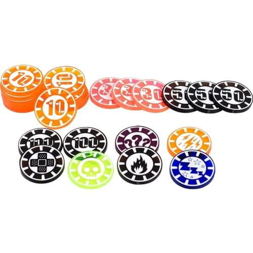 Damage and Status Counters Set of 24 Acrylic Effect Tokens Combatible with Pokémon TCG