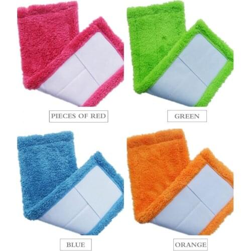 Solid Color Coral Velvet Mop Cloth Head Mops Wet And Dry Replacement Mophead Washable Microfiber Cleaning Mop Pads
