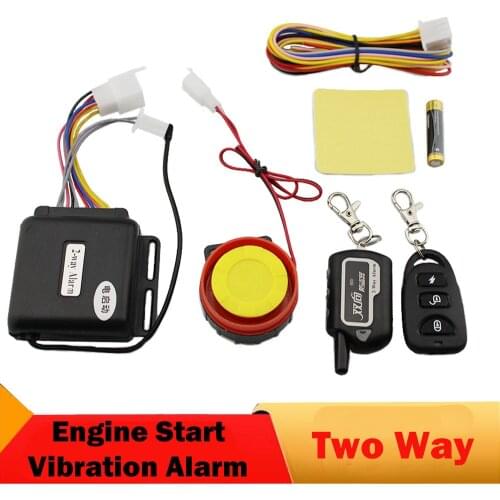 Two 2 Way Motorcycle Alarm System Remote Control Vibration Alarm Theft Protection Moto Scooter Motor Security Alarm Engine Start