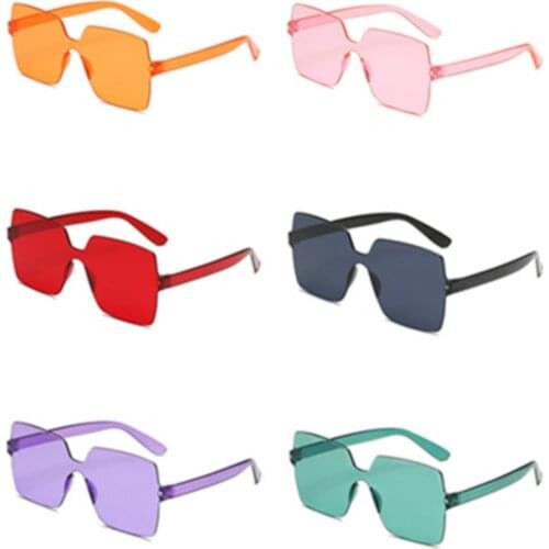 Vintage Punk Sunglasses Men Women Fashion Large Frame Rimless Sunglasses Female Transparent Shades Glasses