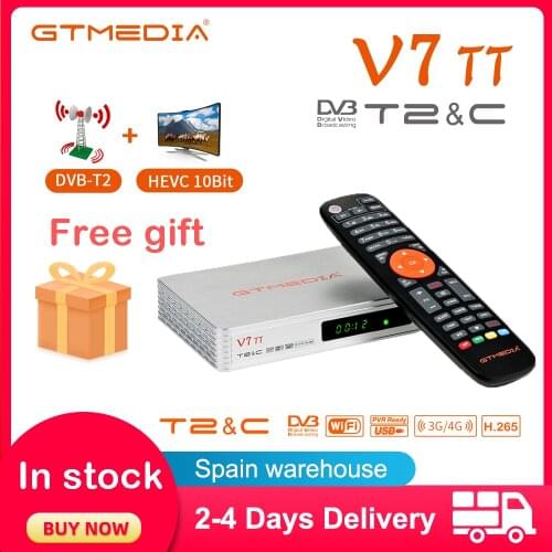 GTMEDIA V7 TT Terrestrial Combo TV Decoder TV Receiver DVB-T2 DVB-C Digital USB Wifi TV Box Firmware Set Top Box