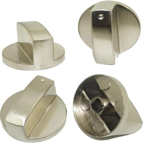 （Pack of 4） Stainless Steel Zinc Alloy - Round Gas Stove Knobs Cooker Oven Hob Control Switch/Kitchen Locks Oven Cooktop Rotary