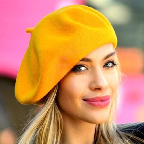 38 Colors High Qualty Thick Beret Women Hat Female Wool Cotton Cap Red Warm Winter Hats for Women Caps Gorra Bonnet Femme Hiver