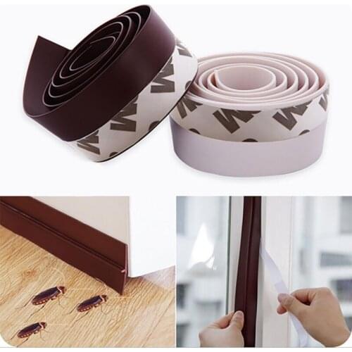 5 Color 129CM Length Window Door Bottom Self Adhesive Silicone Rubber Seal Weathering Strip Door Sealing Bar Window Sealing Tape