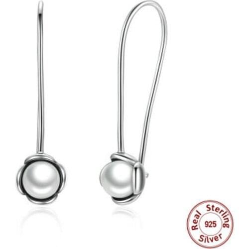 BK 925 Sterling Silver Eardrop Fashion New Women Shell Pearl Eardrop for Women Eardrop Jewelry Valentines Day Gift
