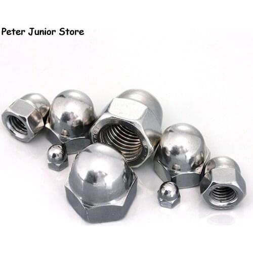 10Pcs M3-M8 Hex Nuts M3/M4/M5/M6/M8 Stainless Steel Cap Nuts Round Head Cover Decorative Nut Metric GMN