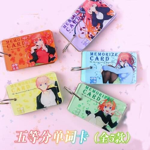 1pcs Anime The Quintessential Quintuplets Nakano Ichika Word Card Short Note Memo Cosplay Prop for Boy Girl Gift