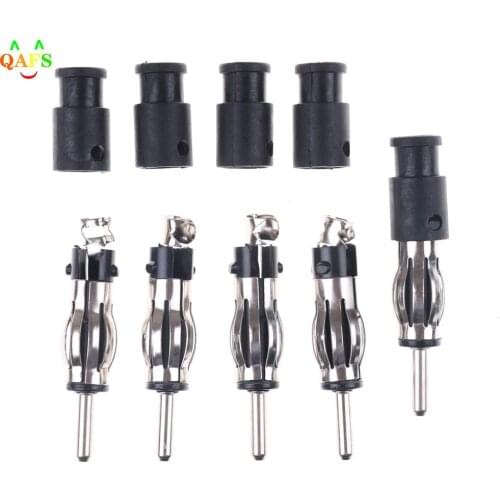 5pcs Auto Car Radio AM/FM Antenna Adapter Male Plug Connector Black
