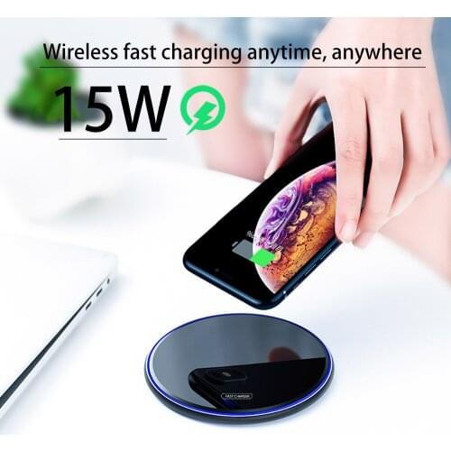 15W Qi Wireless Charger Pad for iPhone 12 Pro 11 XS XR X 8 Type C Induction Fast Charging Dock Station For Samsung S20 S10