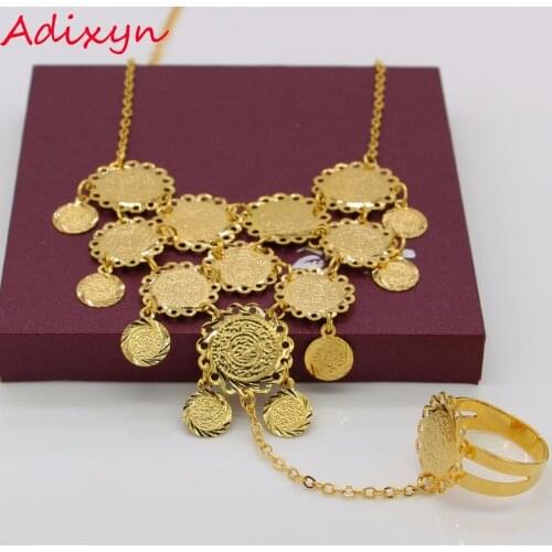 Adixyn Coins Bracelet for Women Sign Coin Money Gold Color Islam Muslim Arab Middle Eastern Jewelry