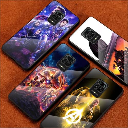 Marvel Avengers Member For Xiaomi Redmi Note 10 10S 9T 9S 9 8T 8 7 Phone Case Tempered Glass Hot New Shell Luxury Cove